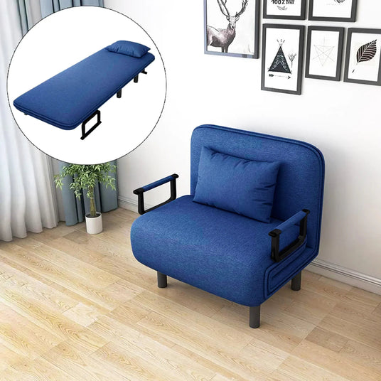Convertible Sofa Bed Dark Blue - Buy Online in UAE