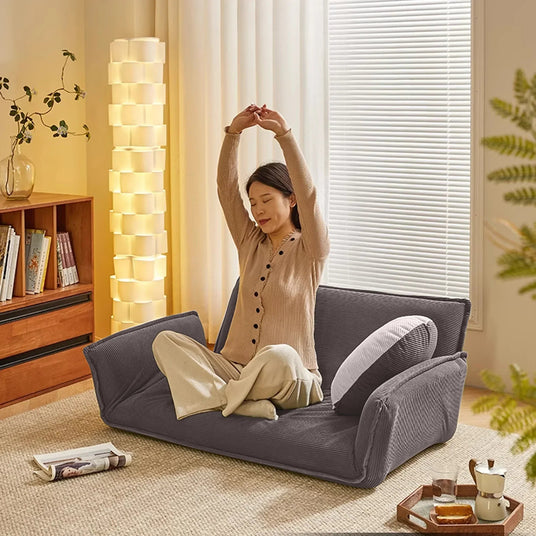 Mesa Adjustable Comfy Lazy Floor Sofa - Grey - Buy Online in UAE