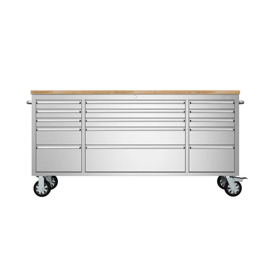 Thor 72 Inch 15-Drawer Mobile Workbench in Stainless Steel – Showroom Display Unit - Buy Online in UAE