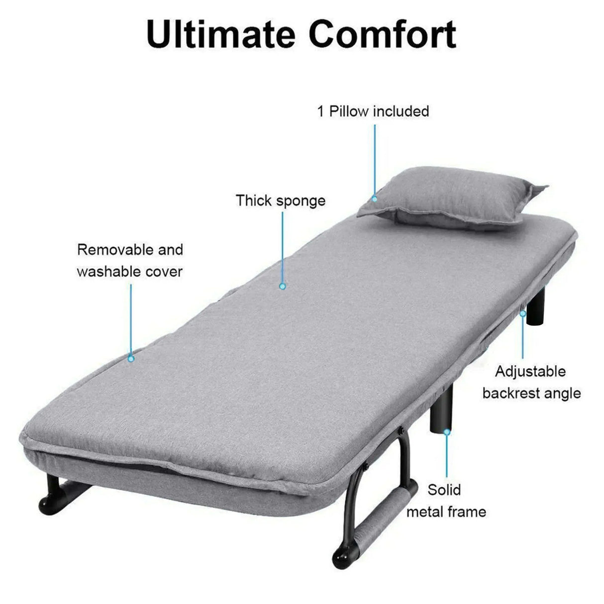 Buy Affordable Convertible Sofa Bed Grey in Dubai - UAE | Cheap Price