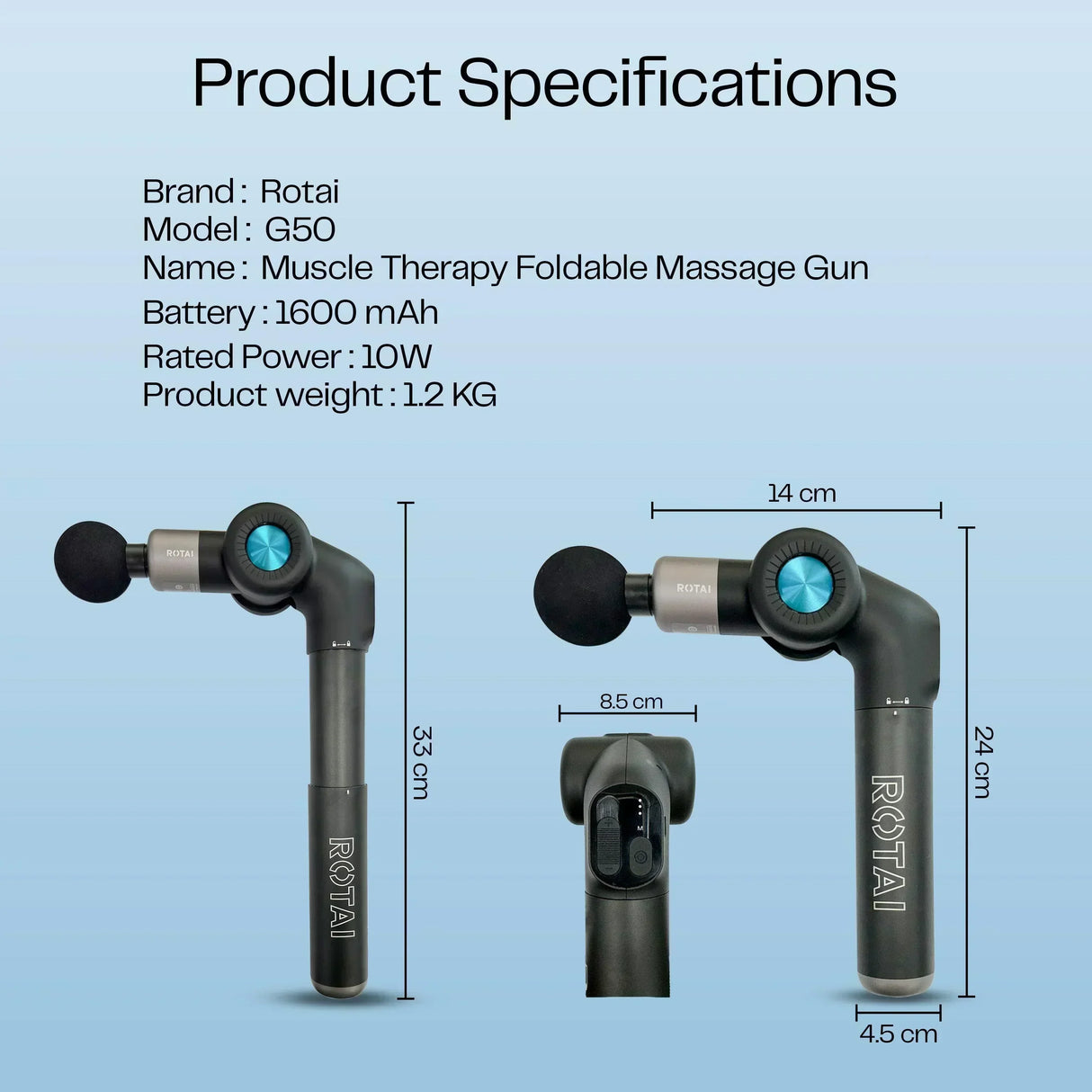 Buy Affordable Muscle Therapy Foldable Massage Gun in Dubai - UAE | Cheap Price