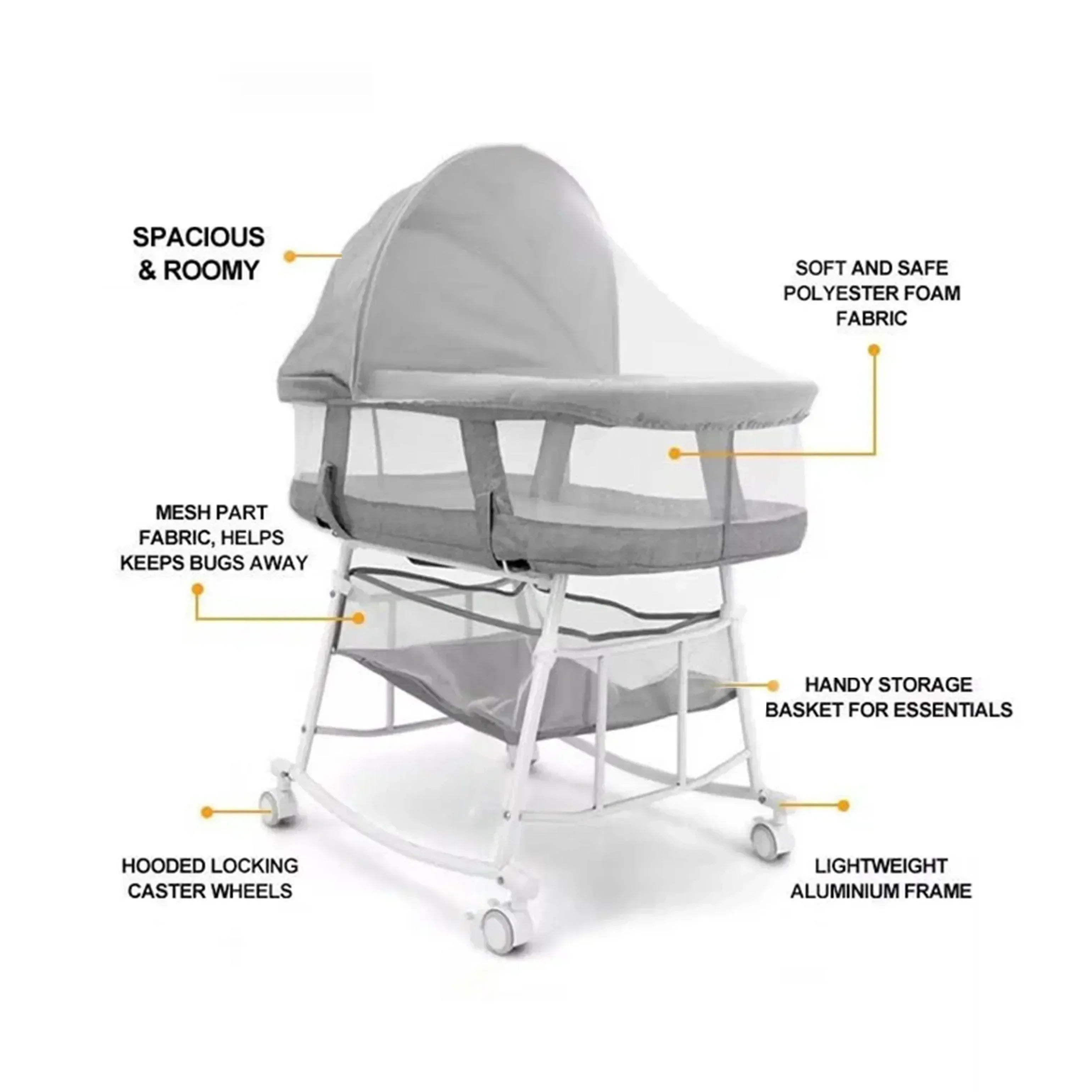 Buy Affordable 3 in 1 Portable Baby Sleeper Rocking Cradle Bed in Dubai - UAE | Cheap Price