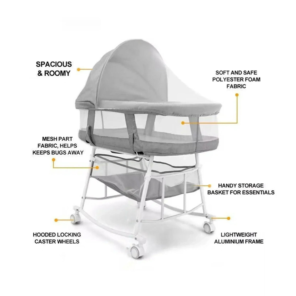 Buy Affordable 3 in 1 Portable Baby Sleeper Rocking Cradle Bed in Dubai - UAE | Cheap Price