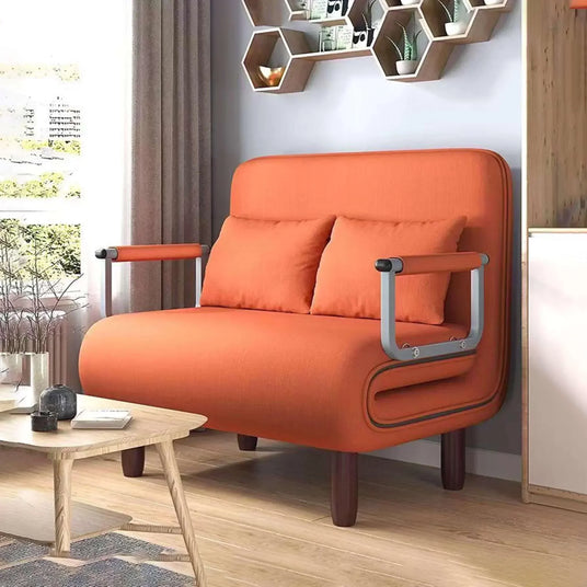 Buy Affordable 2-Seater Convertible Sofa Bed (Orange) in Dubai - UAE | Cheap Price