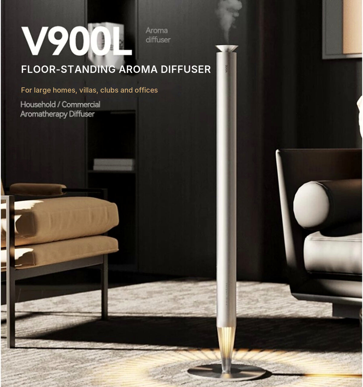 Buy 3004 V900L Floor-Standing Aroma Diffuser – Frosted Silver Online in Dubai, Abu Dhabi, UAE