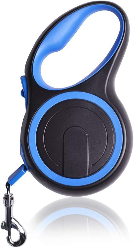HOCC Retractable Dog Leash 5M with Anti-Slip Handle Dog Retractable Leash for Dogs Up to 35 KGS, One Button Break&Lock 360 Heavy Duty Long Dog Lead for Running Walking (Blue)