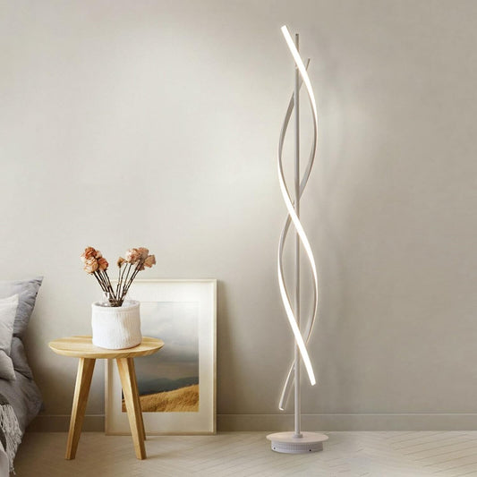 Creative Spiral LED DNA Floor Lamp White