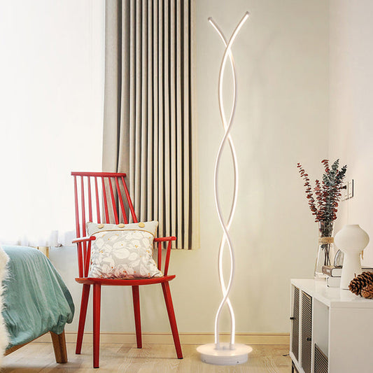 Contemporary Spiral LED Floor Lamp: Innovative Vertical Lighting for Bedroom, Living Room, Sofa, Tea Table, and Indoor Décor