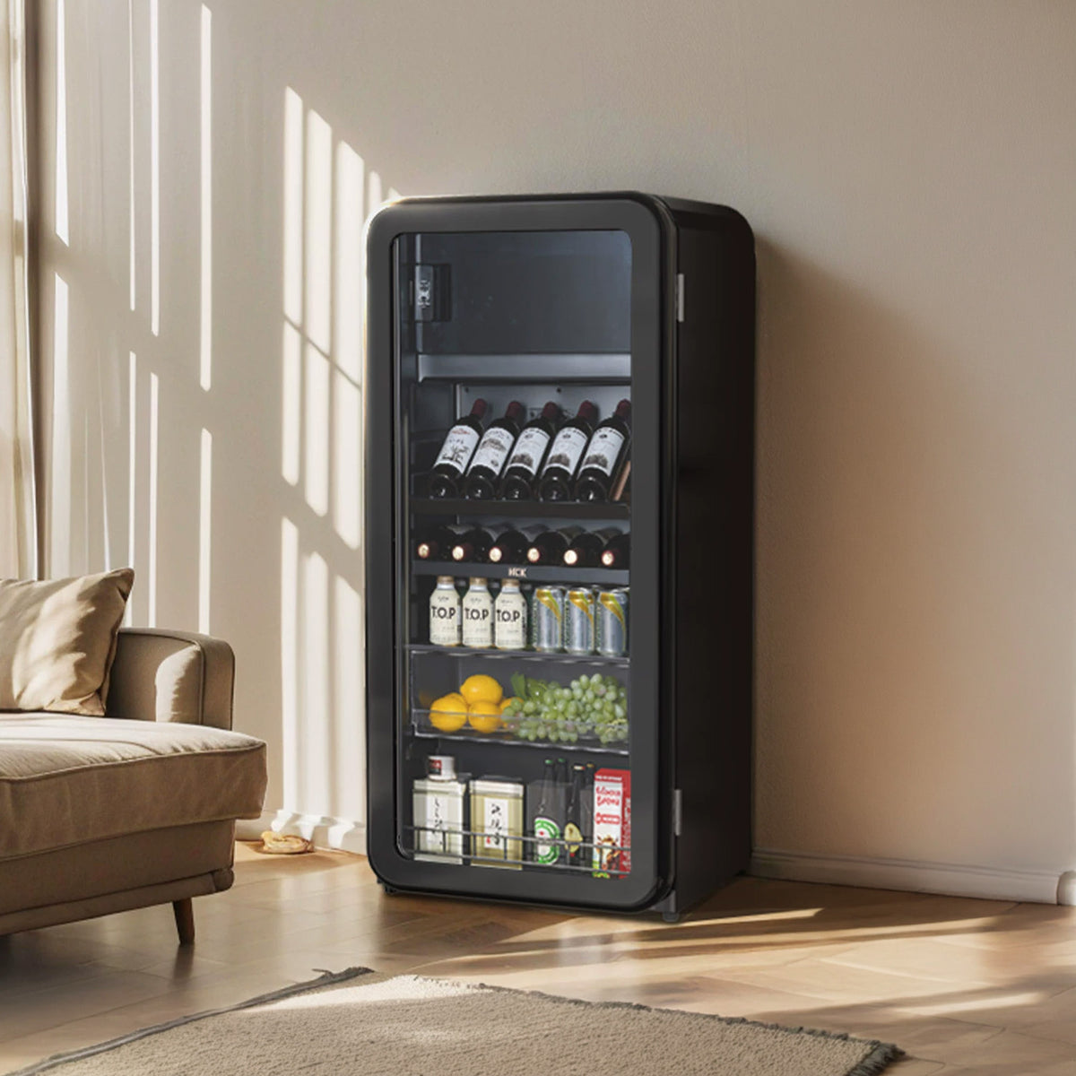 HCK Retro Wine & Beverage Cabinet AC-168DFS – Black