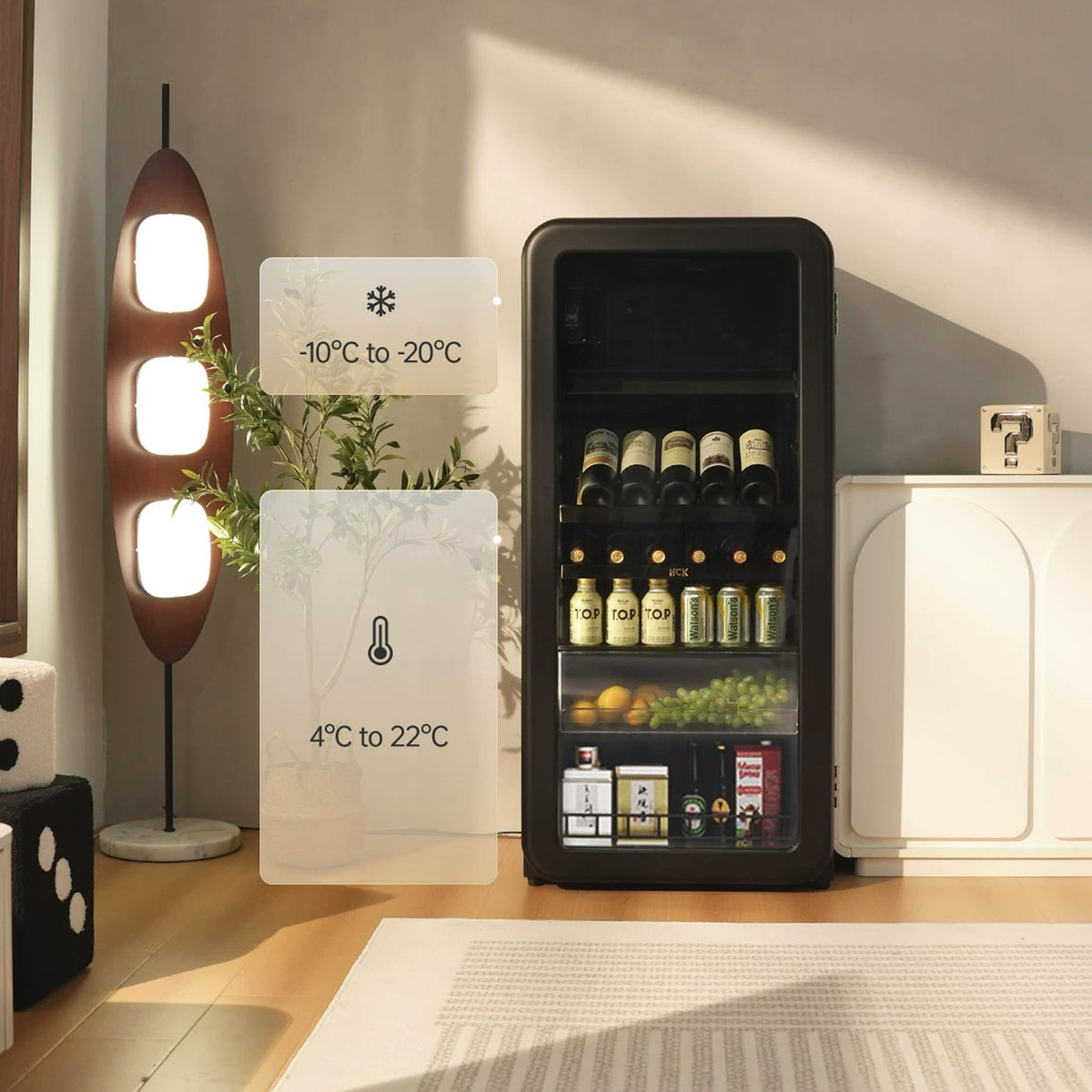HCK Retro Wine & Beverage Cabinet AC-168DFS – Black
