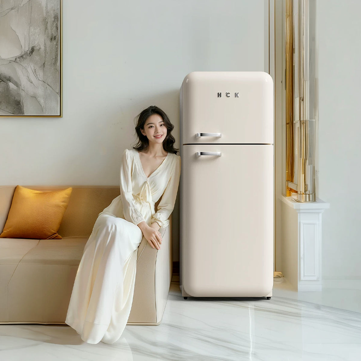 HCK Retro Two-Door Refrigerator BCD-253RS – 237L