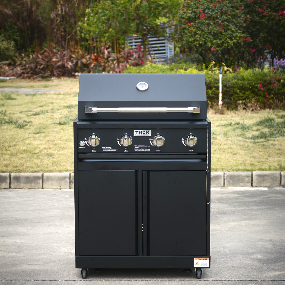 Thor Kitchen 4-Piece Modular Outdoor Kitchen Island - Black