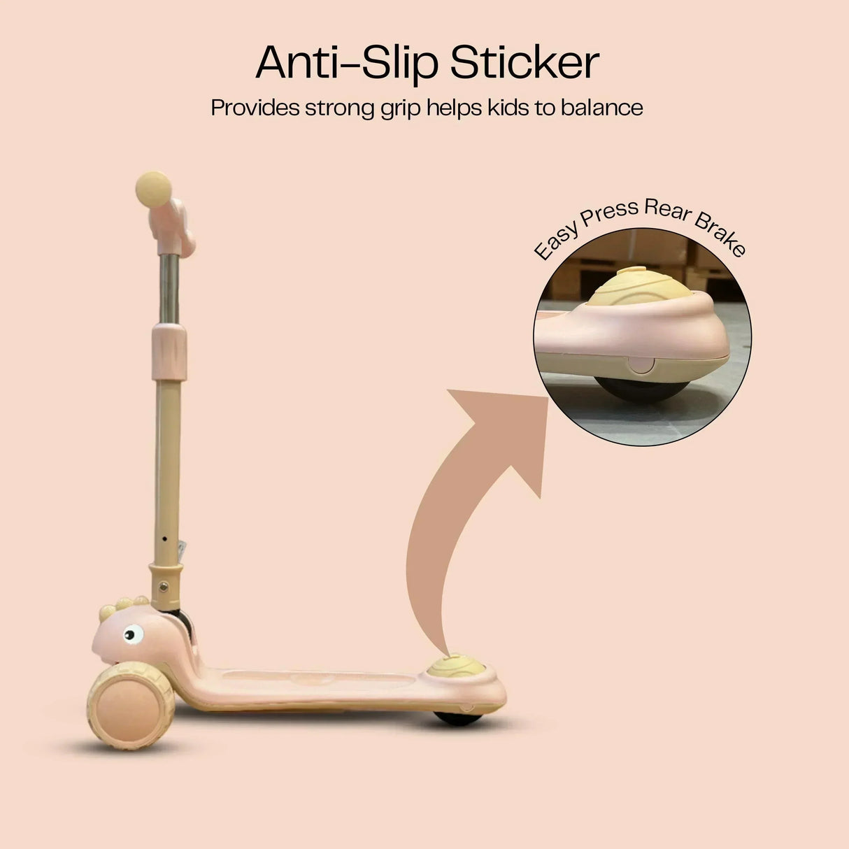 Buy Affordable Snuggle Buggy Foldable Baby Scooter with Adjustable Height (3 Levels) - Pink in Dubai - UAE | Cheap Price