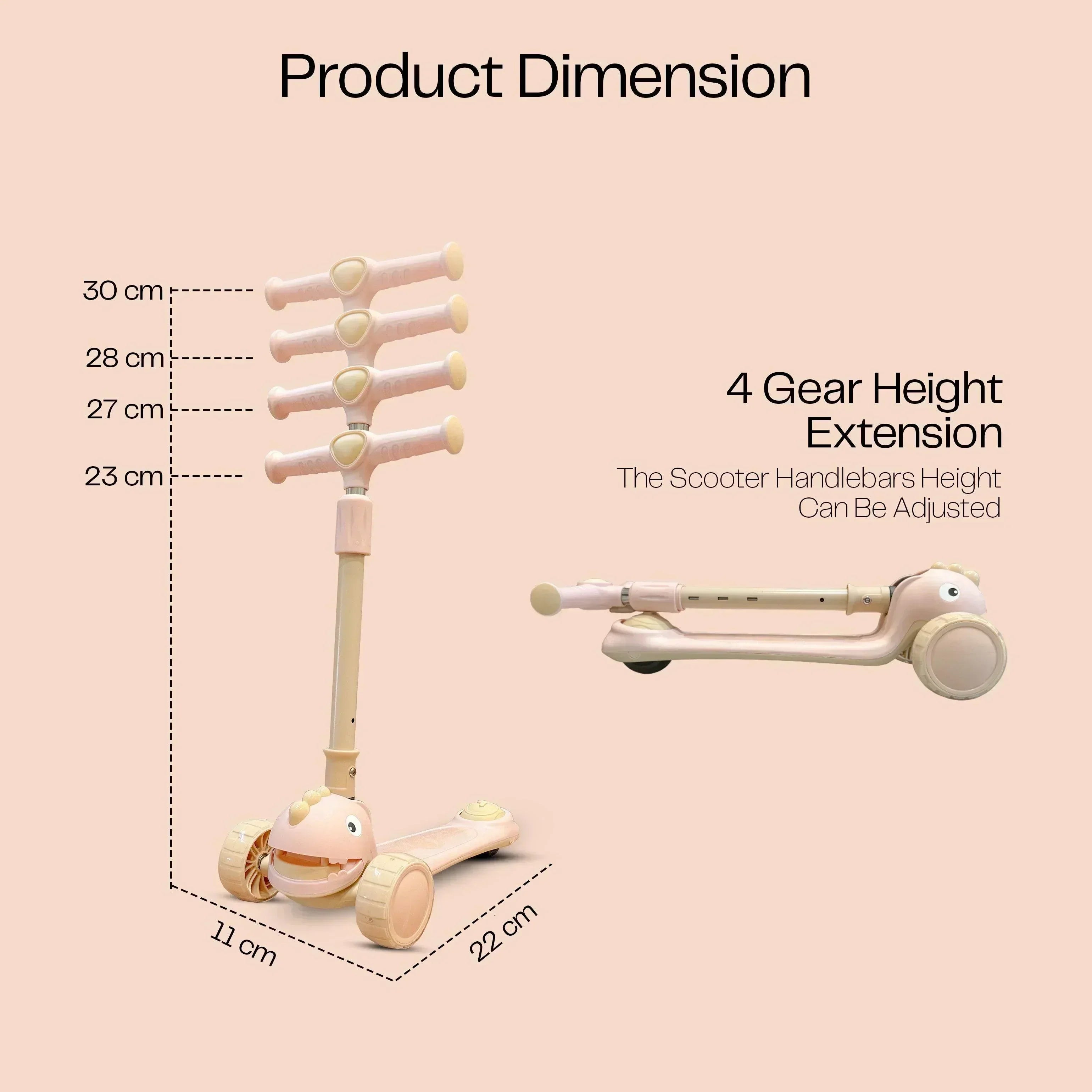 Buy Affordable Snuggle Buggy Foldable Baby Scooter with Adjustable Height (3 Levels) - Pink in Dubai - UAE | Cheap Price