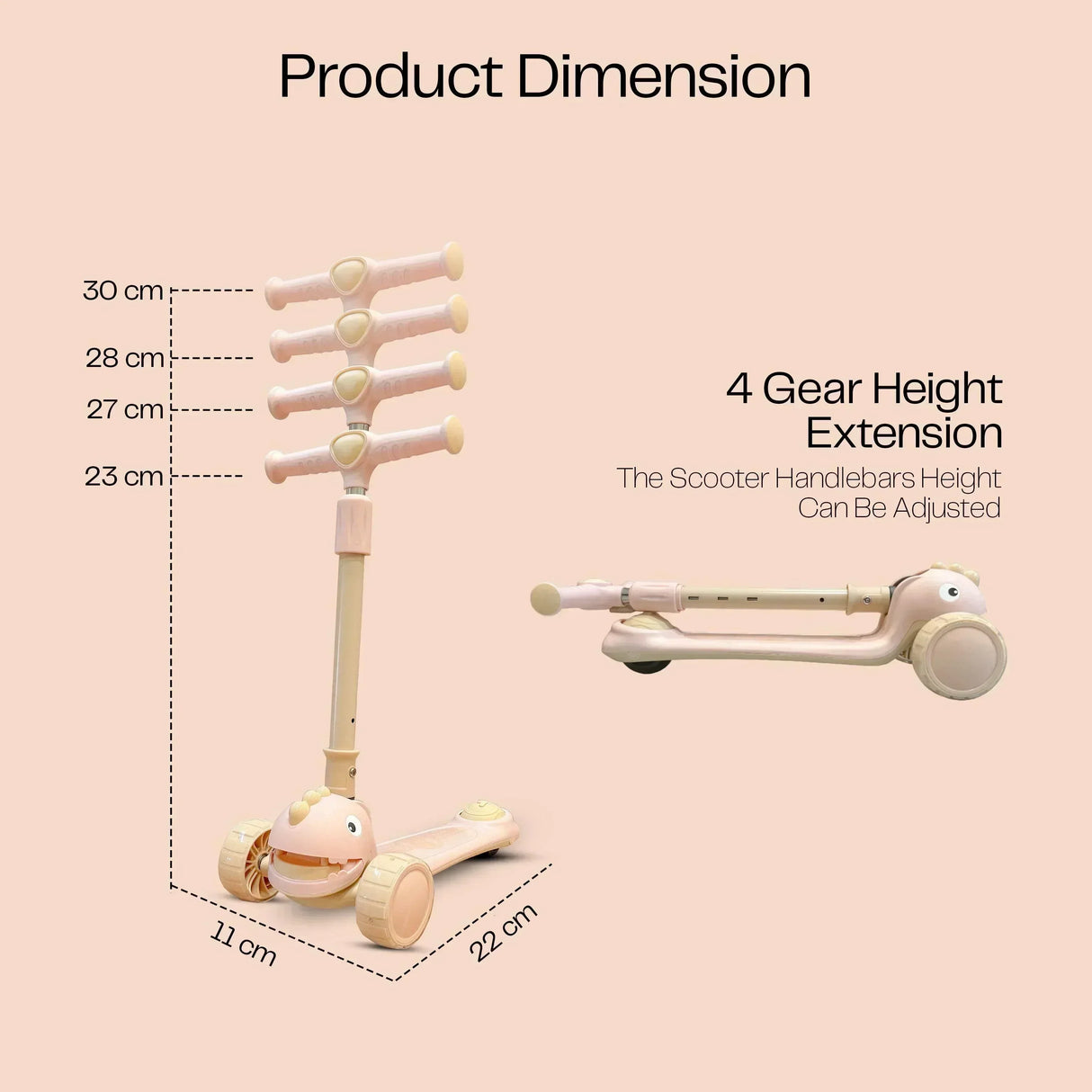 Buy Affordable Snuggle Buggy Foldable Baby Scooter with Adjustable Height (3 Levels) - Pink in Dubai - UAE | Cheap Price