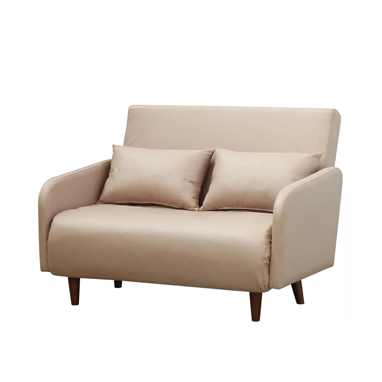 Beige convertible sofa bed with two cushions, modern home decor from HOCC UAE online store
