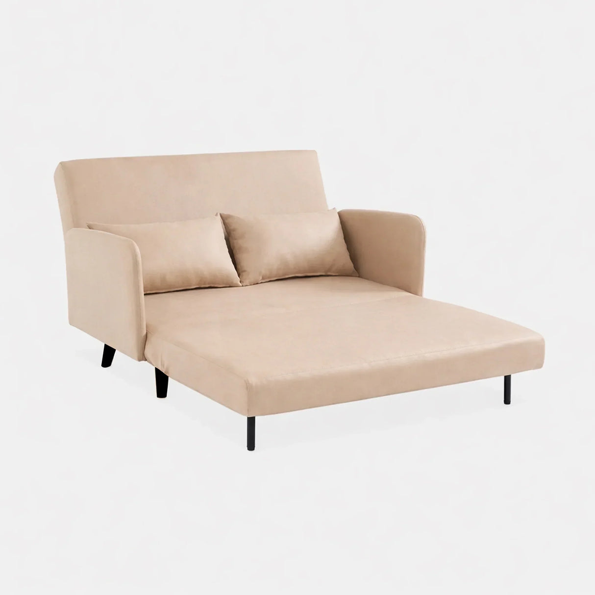 Beige convertible sofa bed with cushions, modern home decor from HOCC UAE