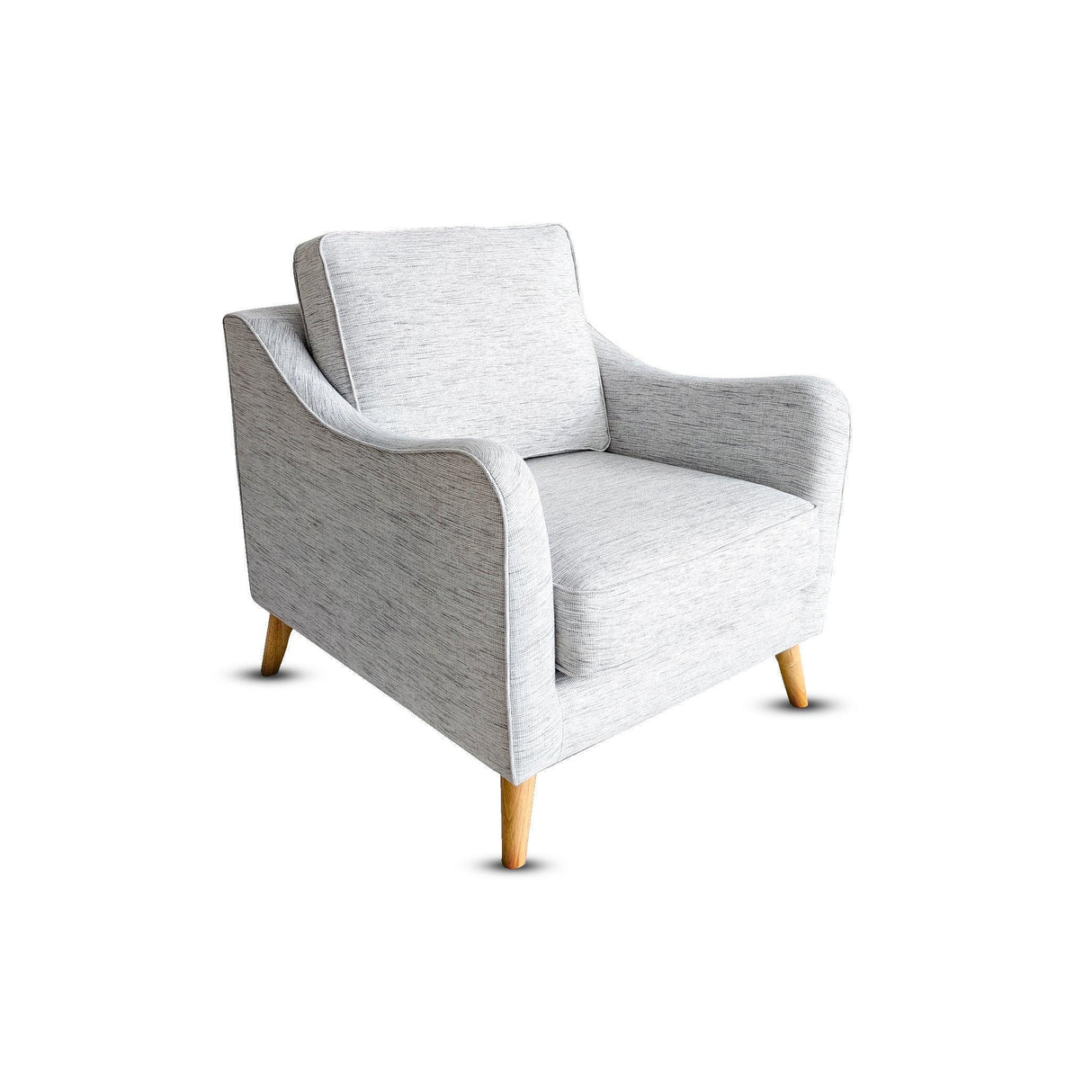 Gray armchair with wooden legs on a white background, Buy Affordable Maddox Sofa Set in Dubai - UAE | Cheap Price