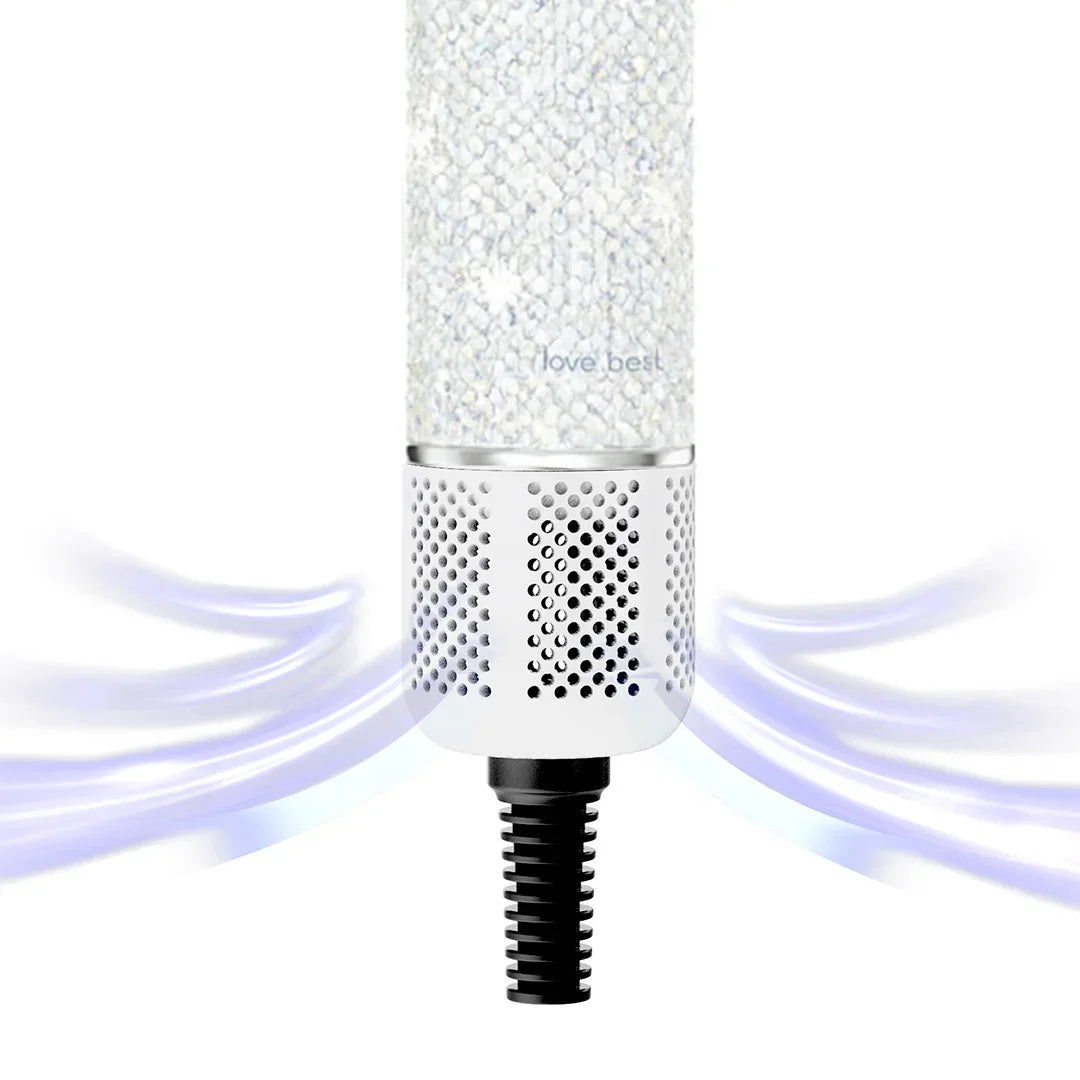White crystal shower filter with airflow, home decor accessory at HOCC UAE online shop