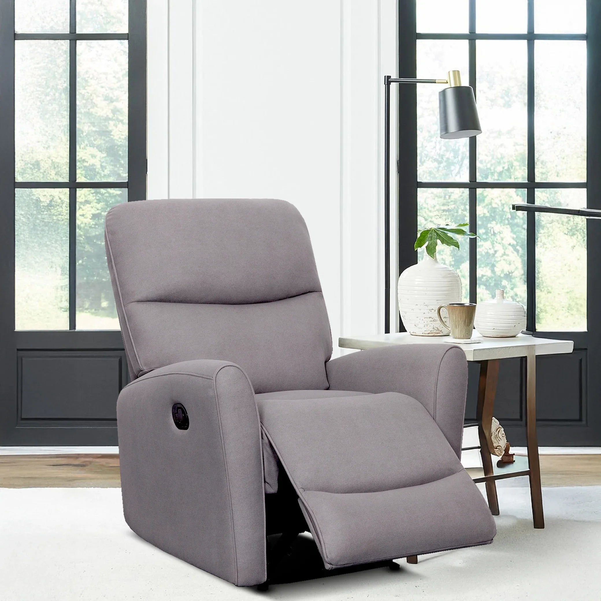 Buy Affordable Grace Single Seater Manual Recliner - Grey in Dubai - UAE | Cheap Price Buy cheap and affordable sofas, chairs, lights, lamps, and home decor items online at factory wholesale prices in Dubai, Sharjah, Abu Dhabi, and across the UAE.
