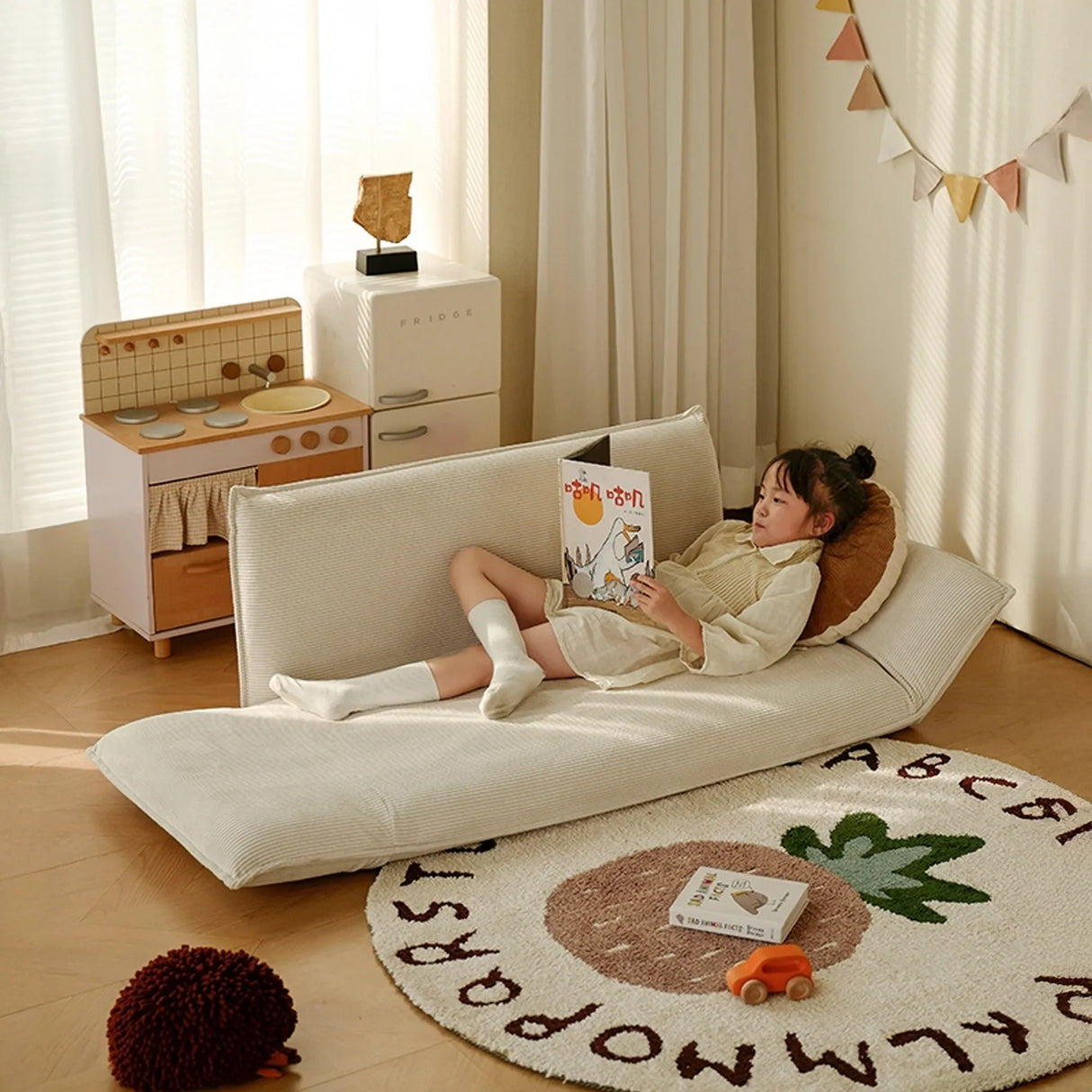 Buy Affordable Mesa Adjustable Comfy Lazy Floor Sofa - White in Dubai - UAE | Cheap Price Buy cheap and affordable sofas, chairs, lights, lamps, and home decor items online at factory wholesale prices in Dubai, Sharjah, Abu Dhabi, and across the UAE.