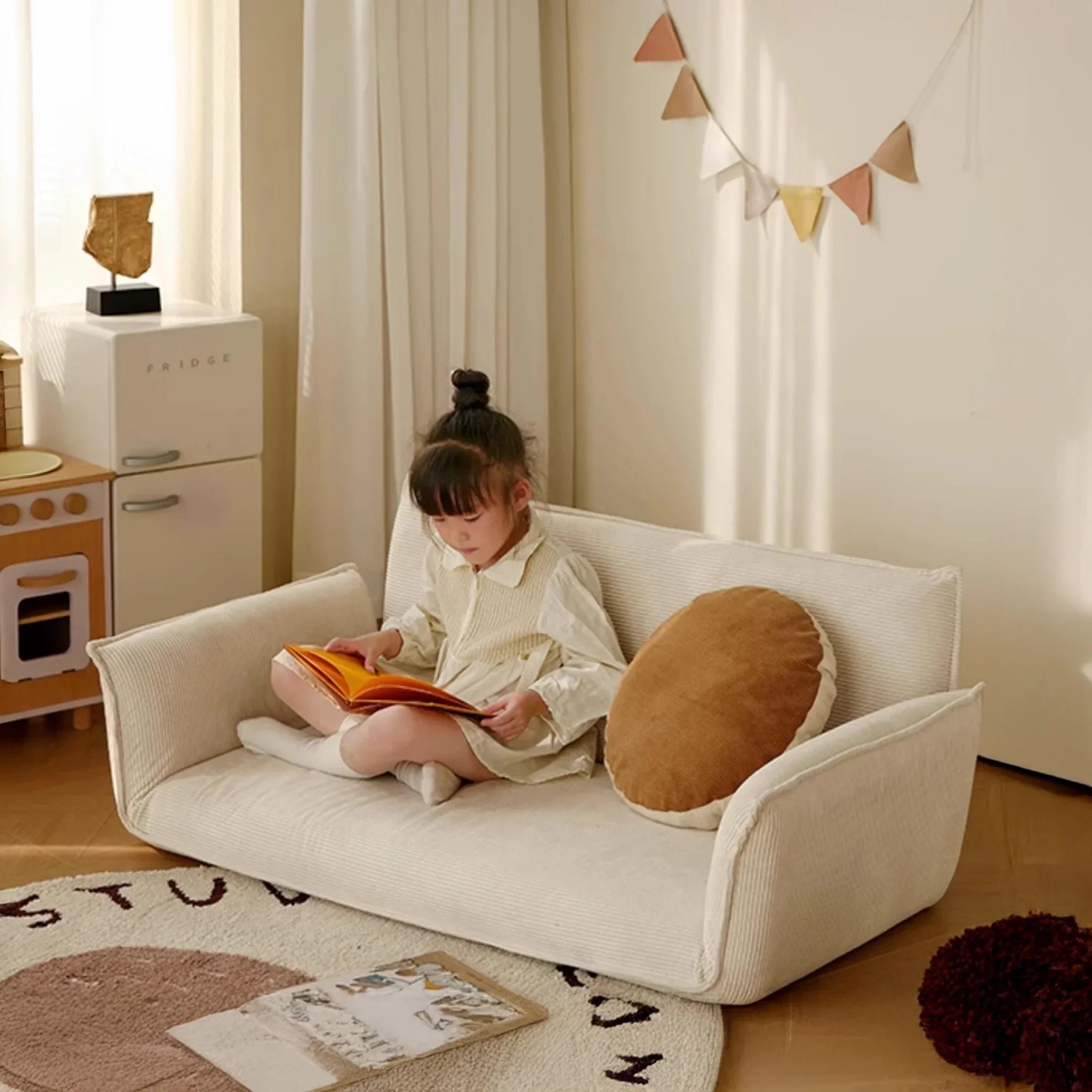 Buy Affordable Mesa Adjustable Comfy Lazy Floor Sofa - White in Dubai - UAE | Cheap Price Buy cheap and affordable sofas, chairs, lights, lamps, and home decor items online at factory wholesale prices in Dubai, Sharjah, Abu Dhabi, and across the UAE.