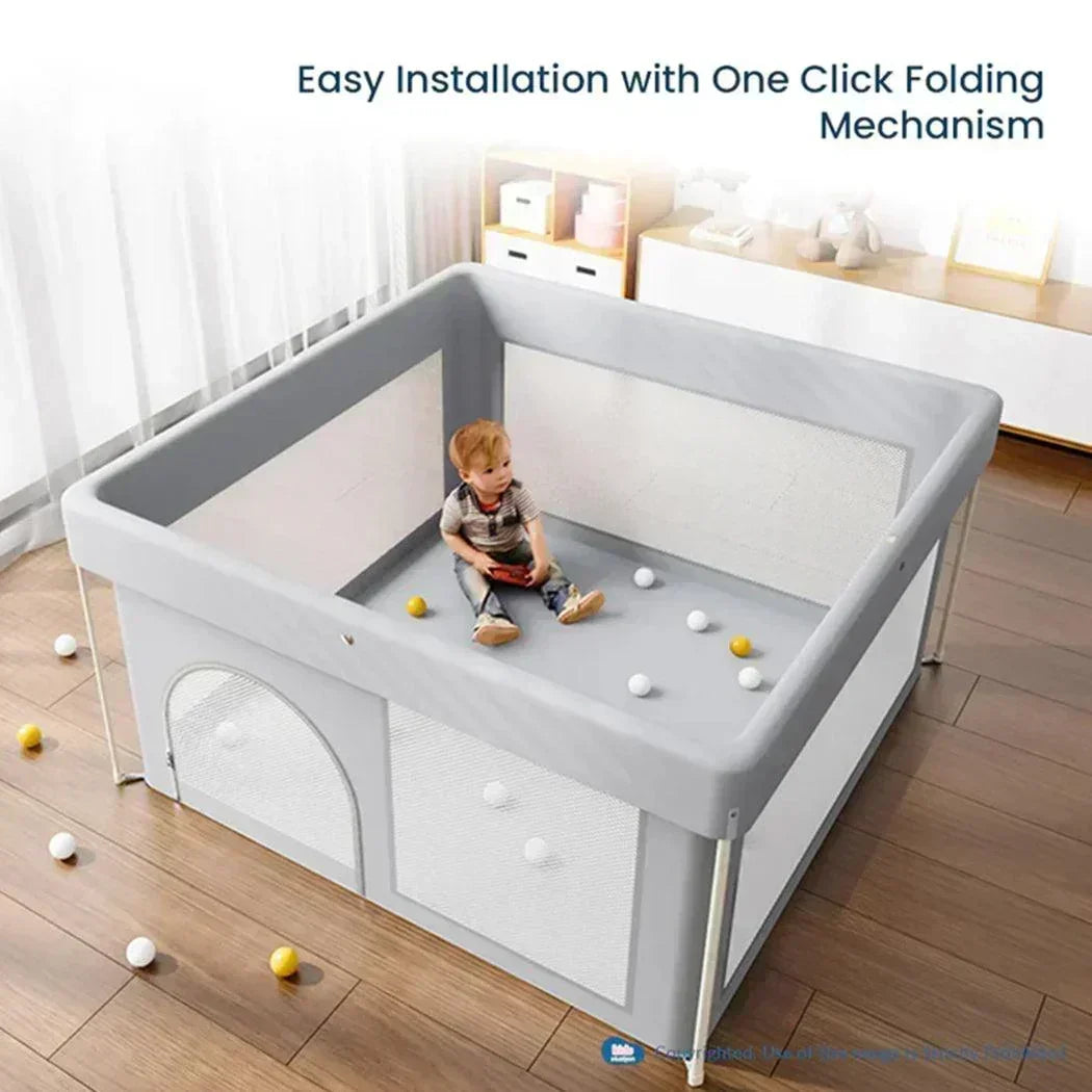 Buy Affordable Indoor and Outdoor Foldable Baby Playpen 130cmx130cm for Babies and Toddler. Light weight, No Installation in Dubai - UAE | Cheap Price