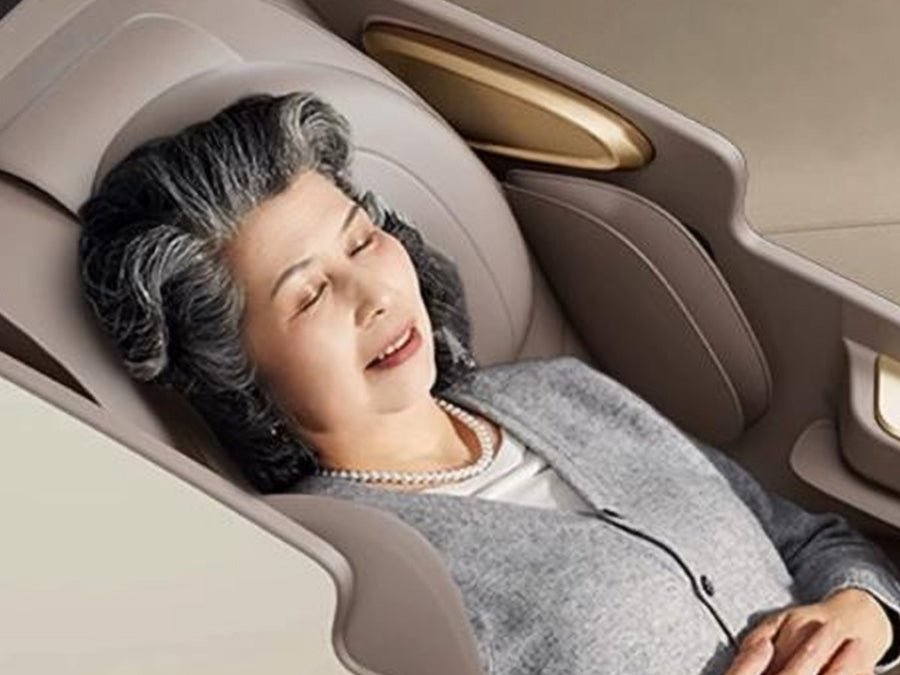 Woman relaxing during an auto massage program