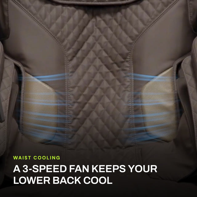 Waist air cooling blowing cool air across the lower back