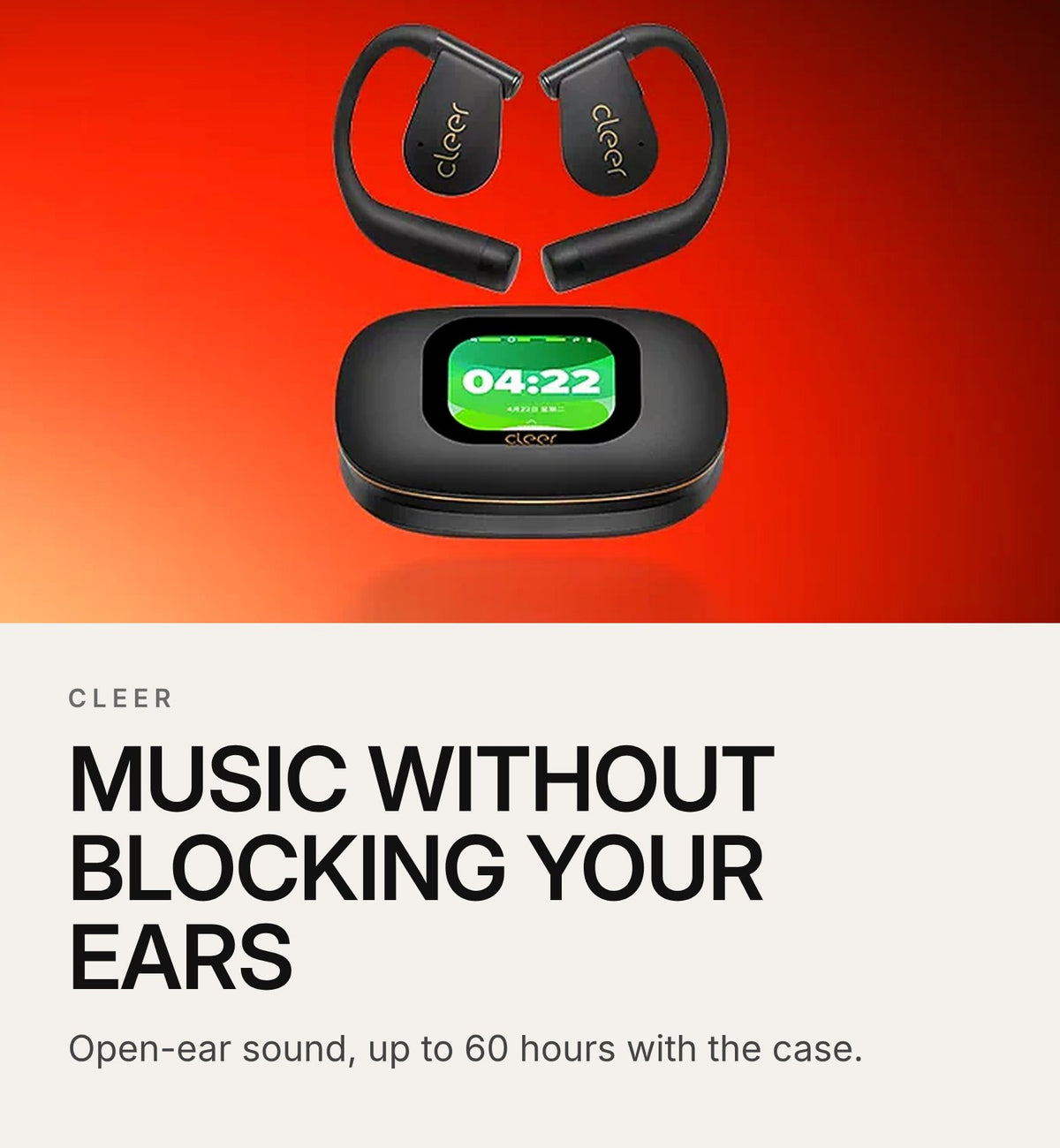 Cleer ARC 5 Open-Ear Wireless Earbuds – highlights: hero