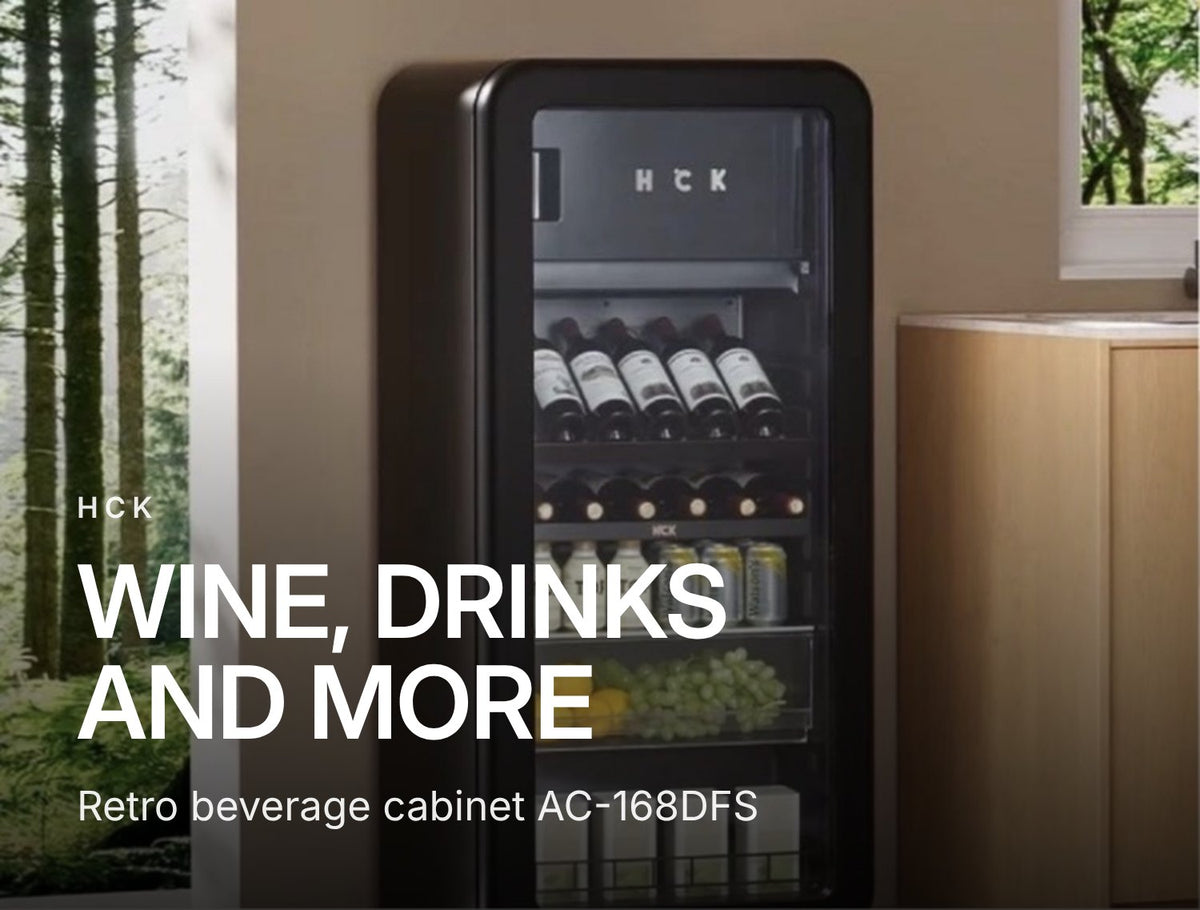 HCK Retro Wine & Beverage Cabinet AC-168DFS – Black
