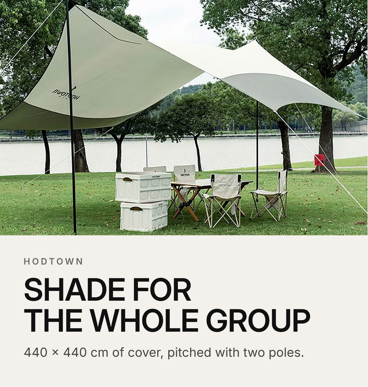 HODTOWN HDW1520 Hexagon Camping Canopy 440 × 440 cm – highlights: hero