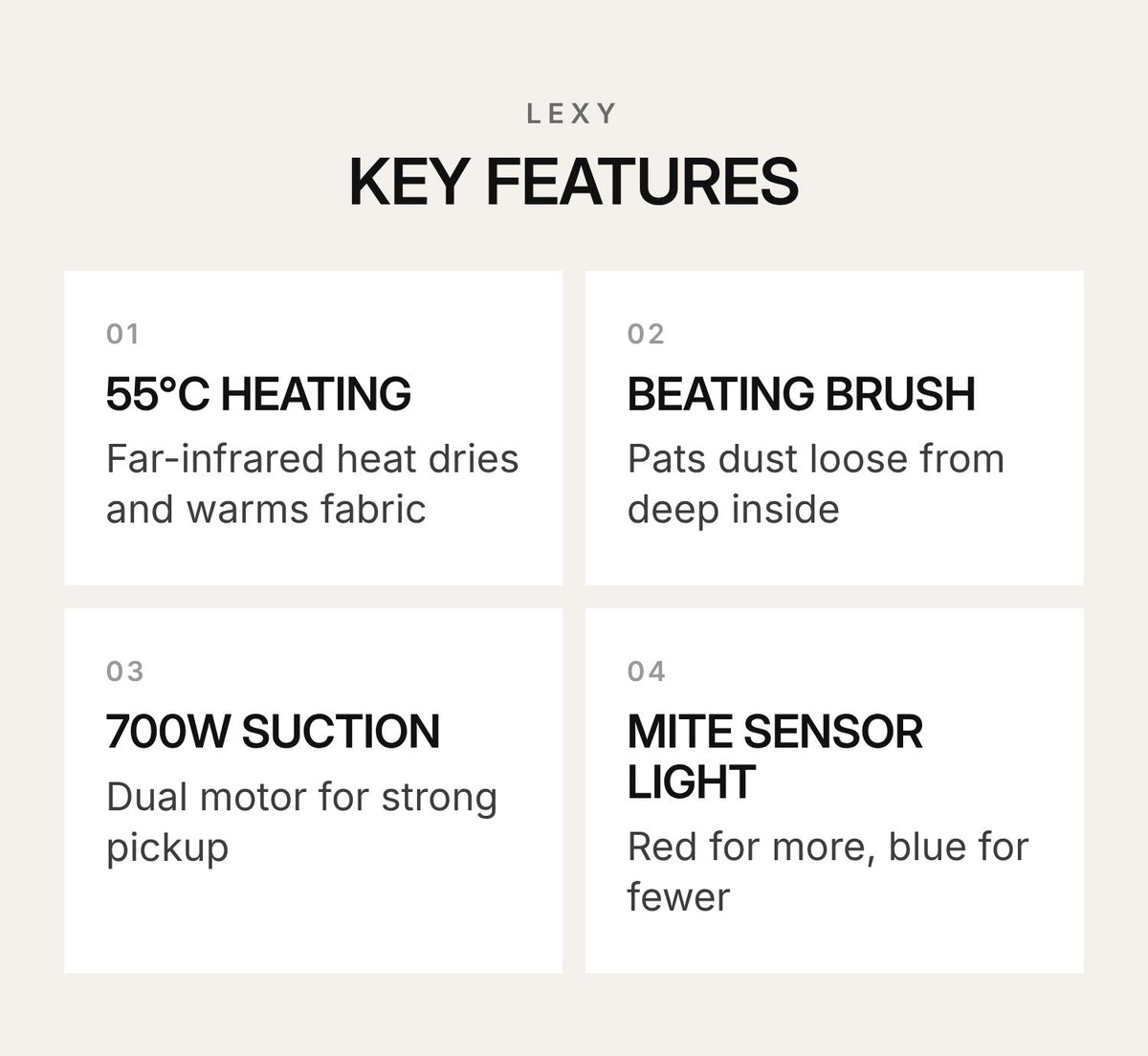 LEXY B8 Max Heated Anti-Mite Vacuum Cleaner