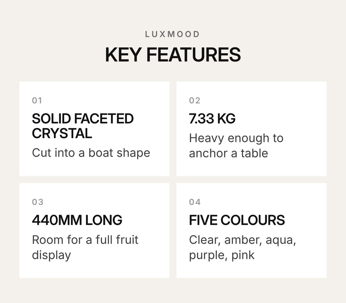 LUXMOOD Ark Crystal Fruit Bowl