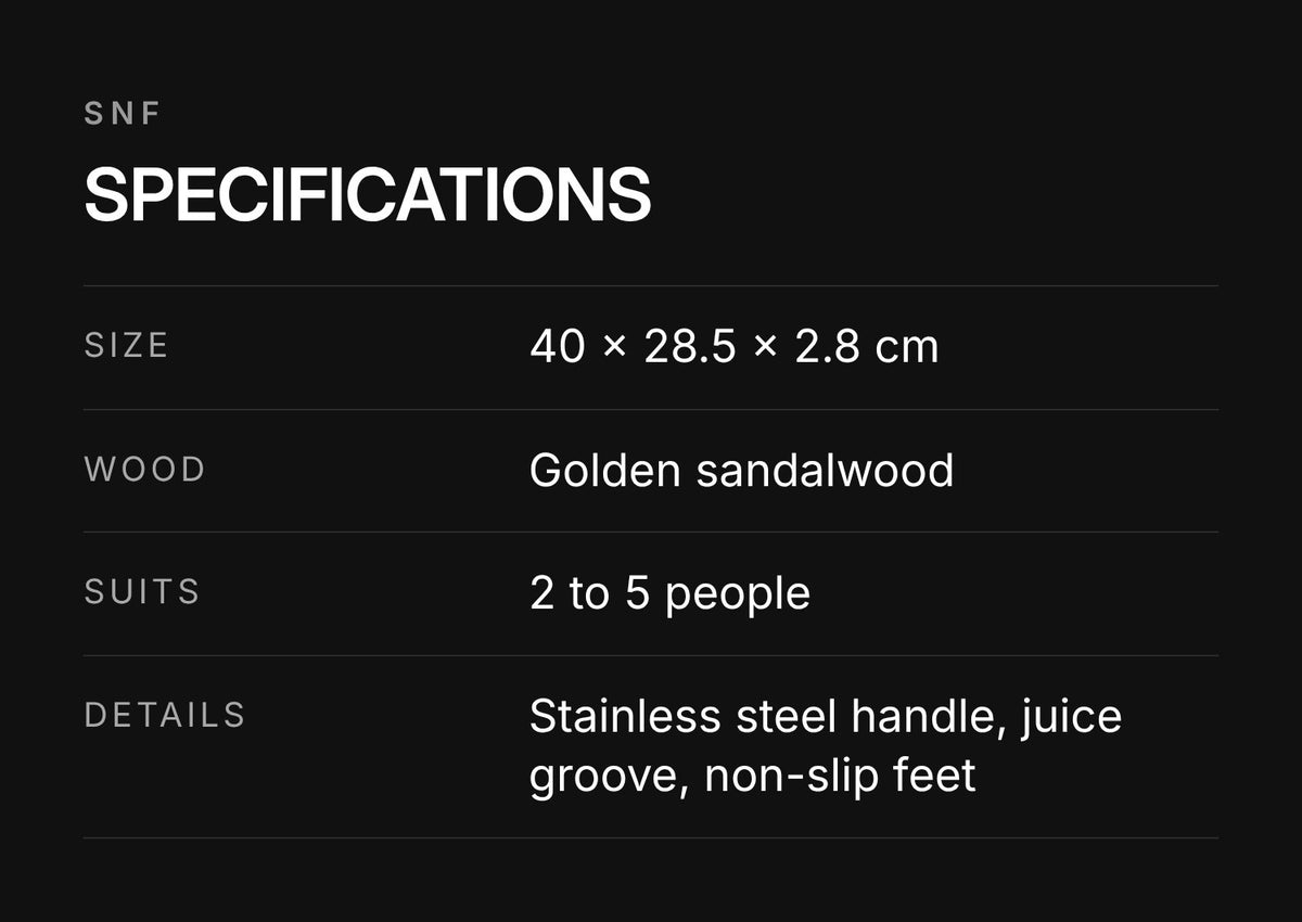 SNF Noire Golden Sandalwood Cutting Board