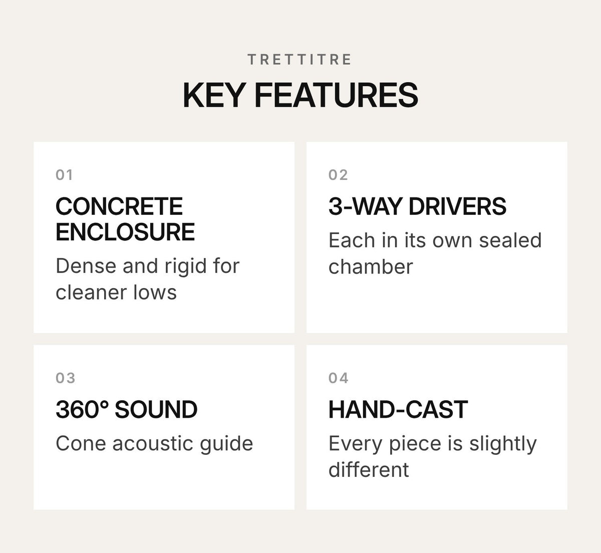 TRETTITRE TreSound1 Concrete HiFi Bluetooth Speaker