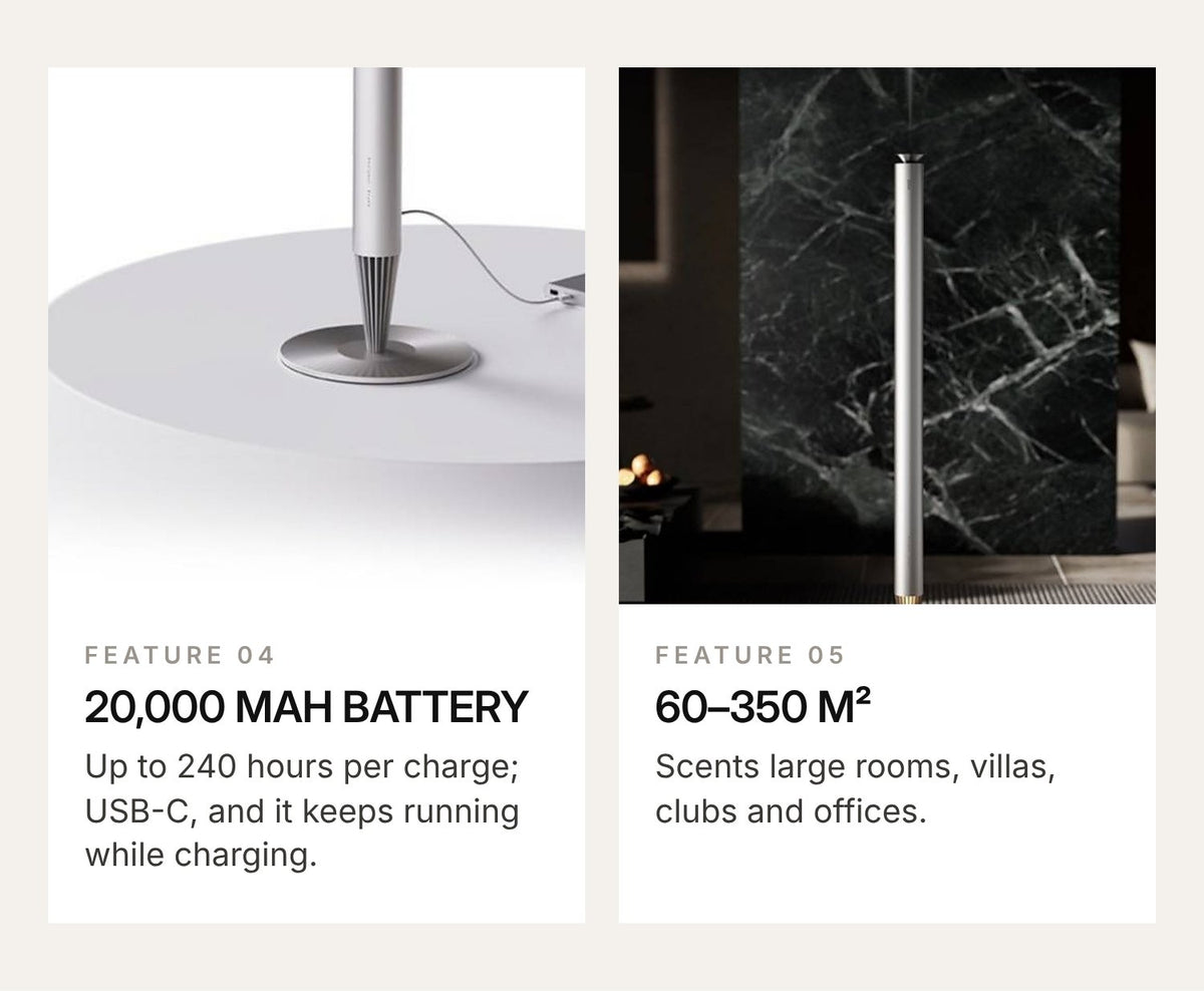 3004 V900L Floor-Standing Aroma Diffuser – Frosted Silver