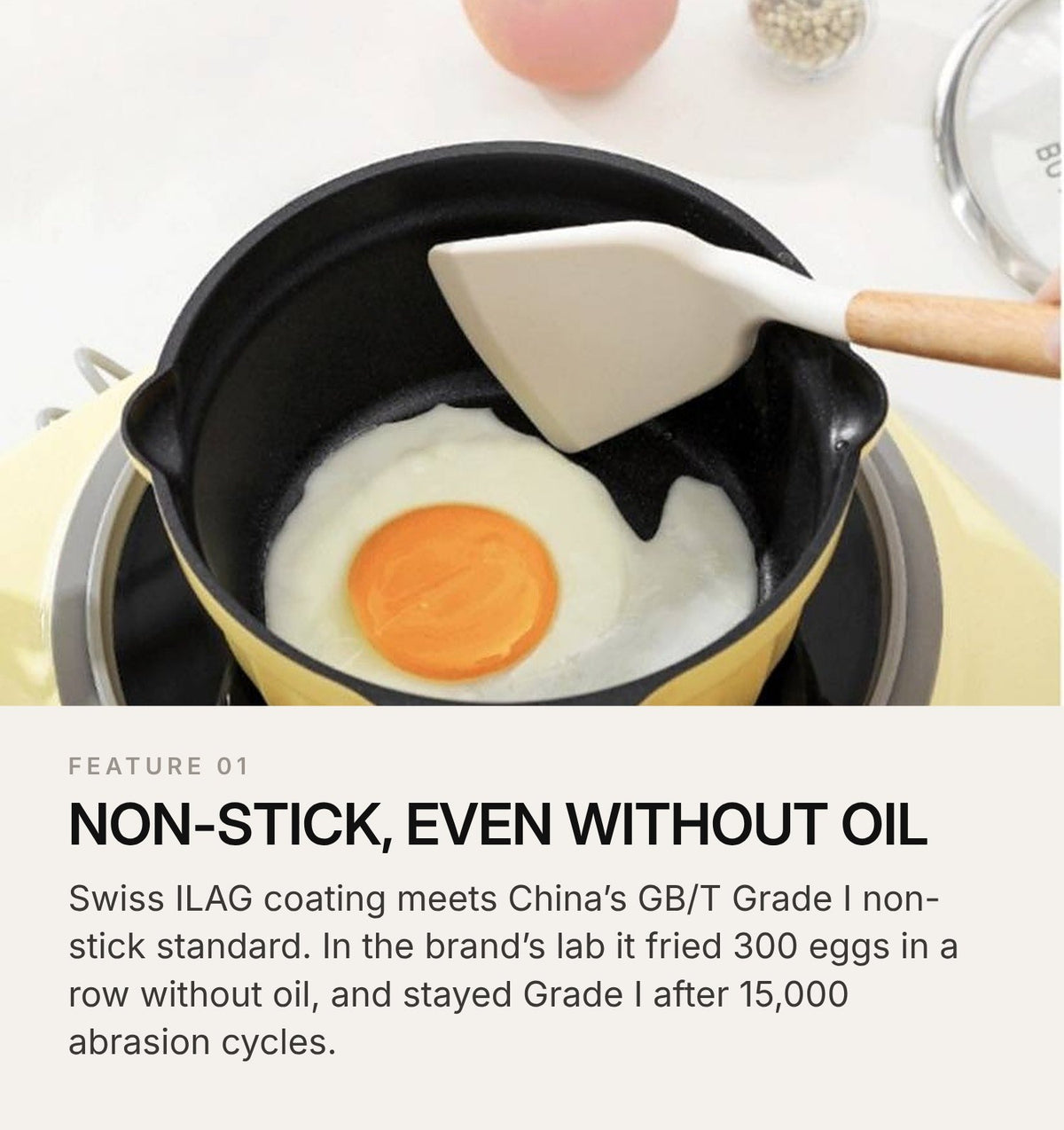 BUYDEEM CP143 Non-Stick Milk Pan 20cm with Glass Lid