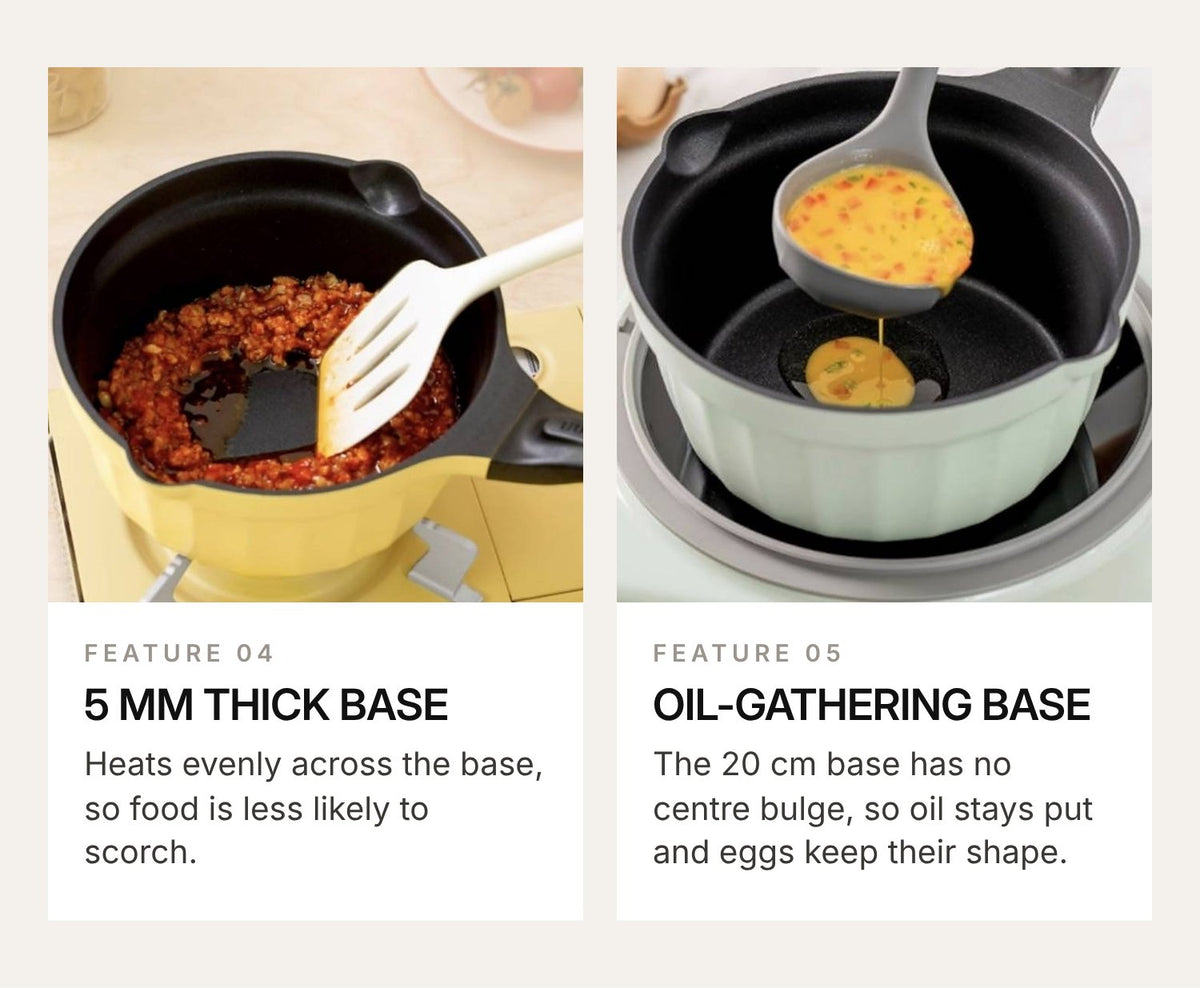 BUYDEEM CP143 Non-Stick Milk Pan 20cm with Glass Lid