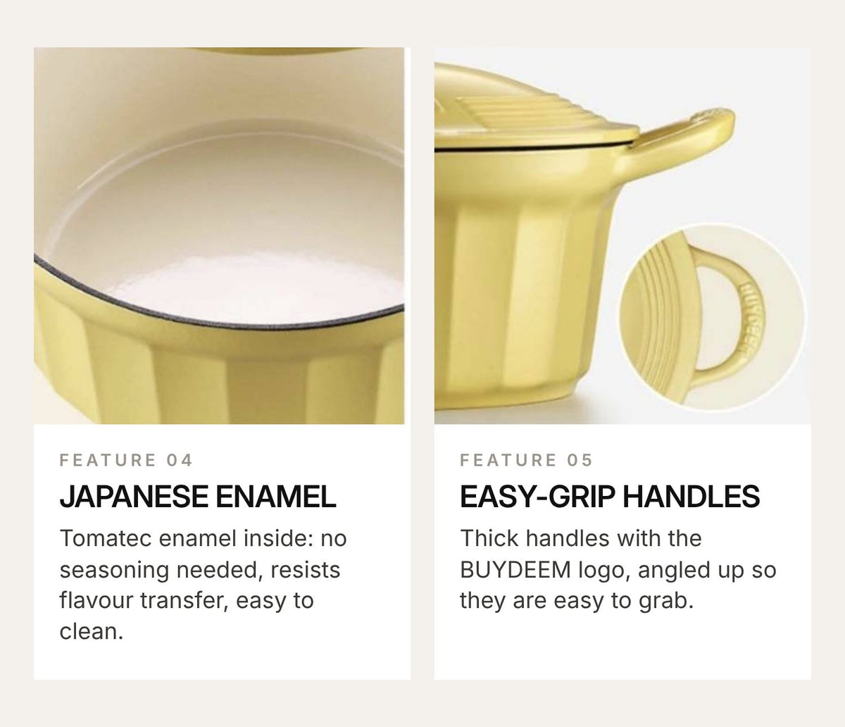 BUYDEEM CP551 Enamel Cast Iron Casserole 25cm