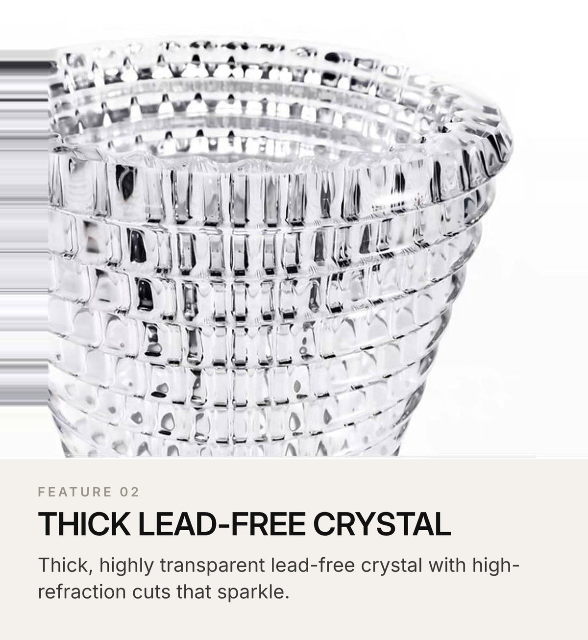 LUXMOOD Round Light Crystal Vase – Large