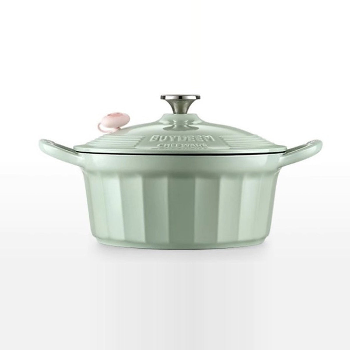 BUYDEEM CP551 Enamel Cast Iron Casserole 25cm – Light Fir Green