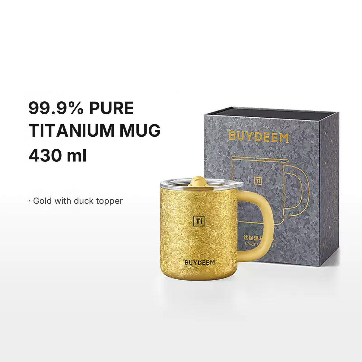 Buy BUYDEEM T502 Pure Titanium Insulated Mug with Lid 430ml Online in Dubai, Abu Dhabi, UAE