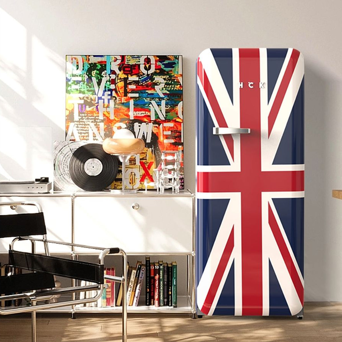 HCK Retro Union Jack Refrigerator RC-330D-FS – 256L
