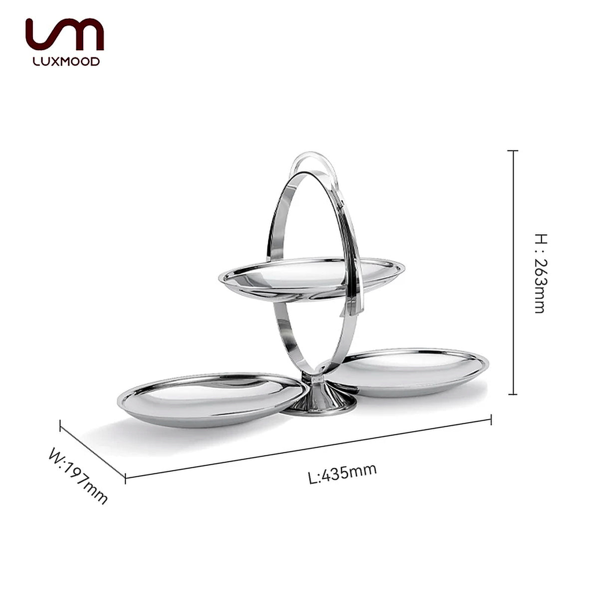 LUXMOOD Flare dessert stand size: L435 x W197 x H263 mm