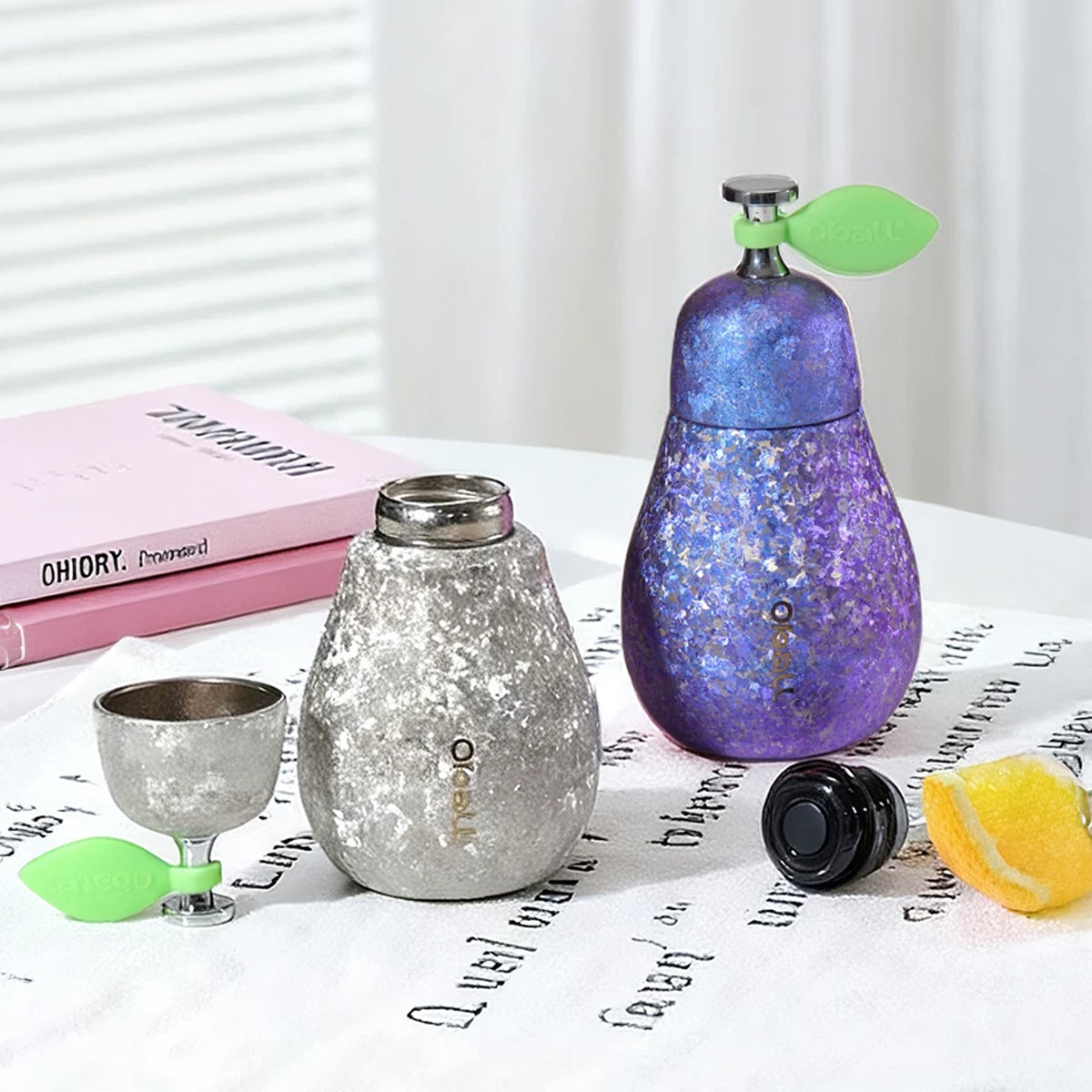 oball Pear Pure Titanium Travel Cup 340ml