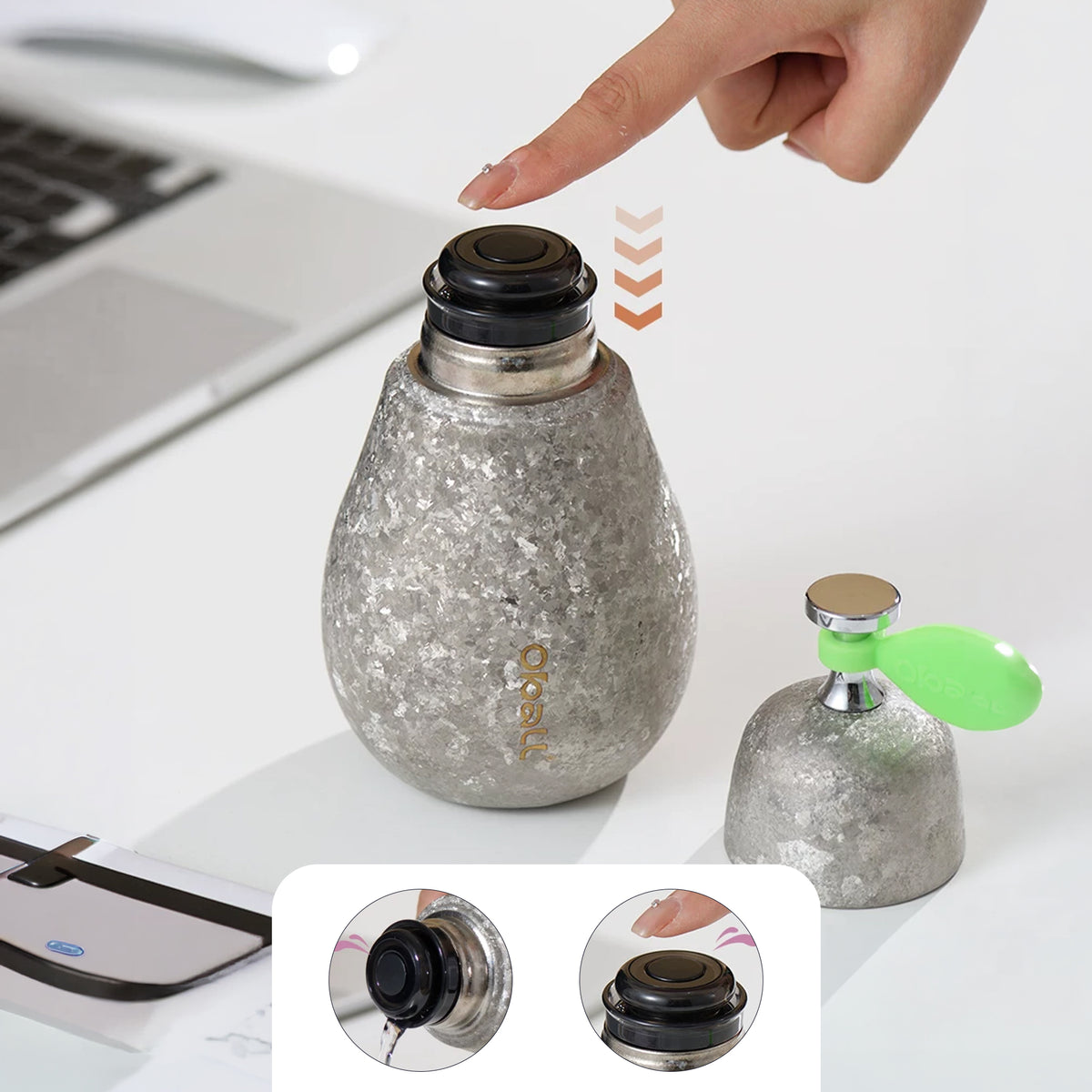 oball Pear Pure Titanium Travel Cup 340ml