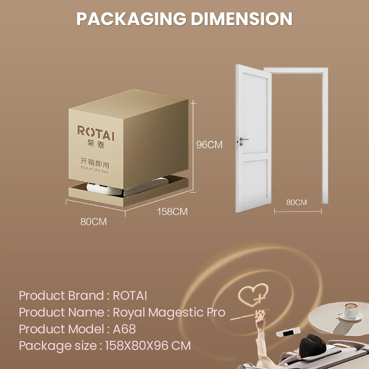 Buy Affordable Royal Magestic Pro Massage Chair Brown in Dubai - UAE | Cheap Price