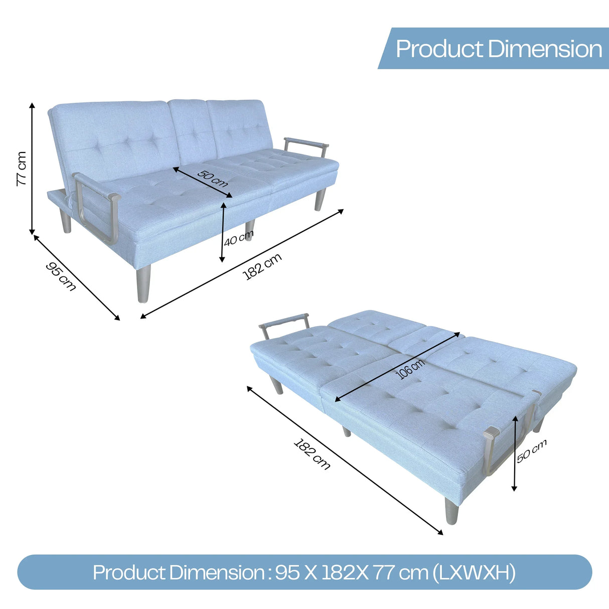 Buy Affordable Casa Bellare Convertible Sofa Bed in Dubai - UAE | Cheap Price Buy cheap and affordable sofas, chairs, lights, lamps, and home decor items online at factory wholesale prices in Dubai, Sharjah, Abu Dhabi, and across the UAE.