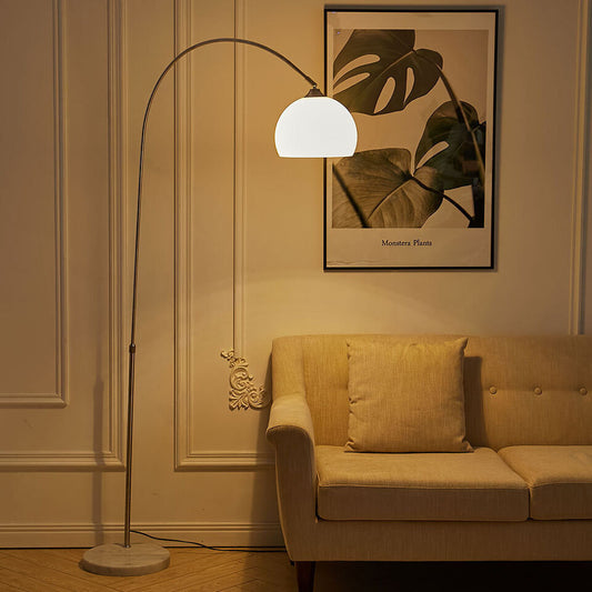 Contemporary Arc Floor Lamp with Chrome Finish